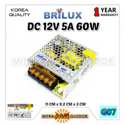 Power Supply Trafo Brilux DC 12V 5A | 60W (Super Quality)